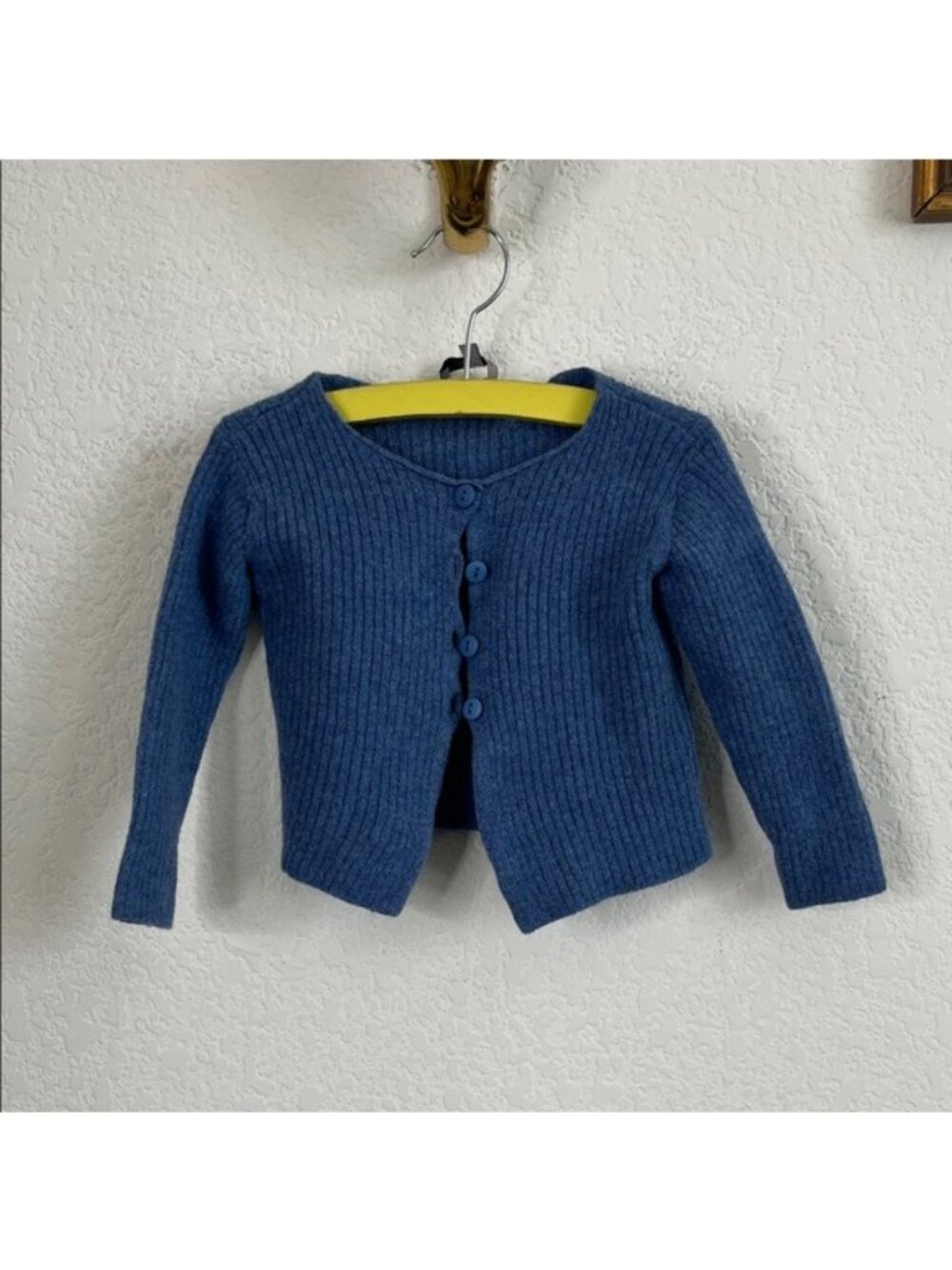 Fleurisse Ribbed Fine Merino Wool Button Cardigan Sweater